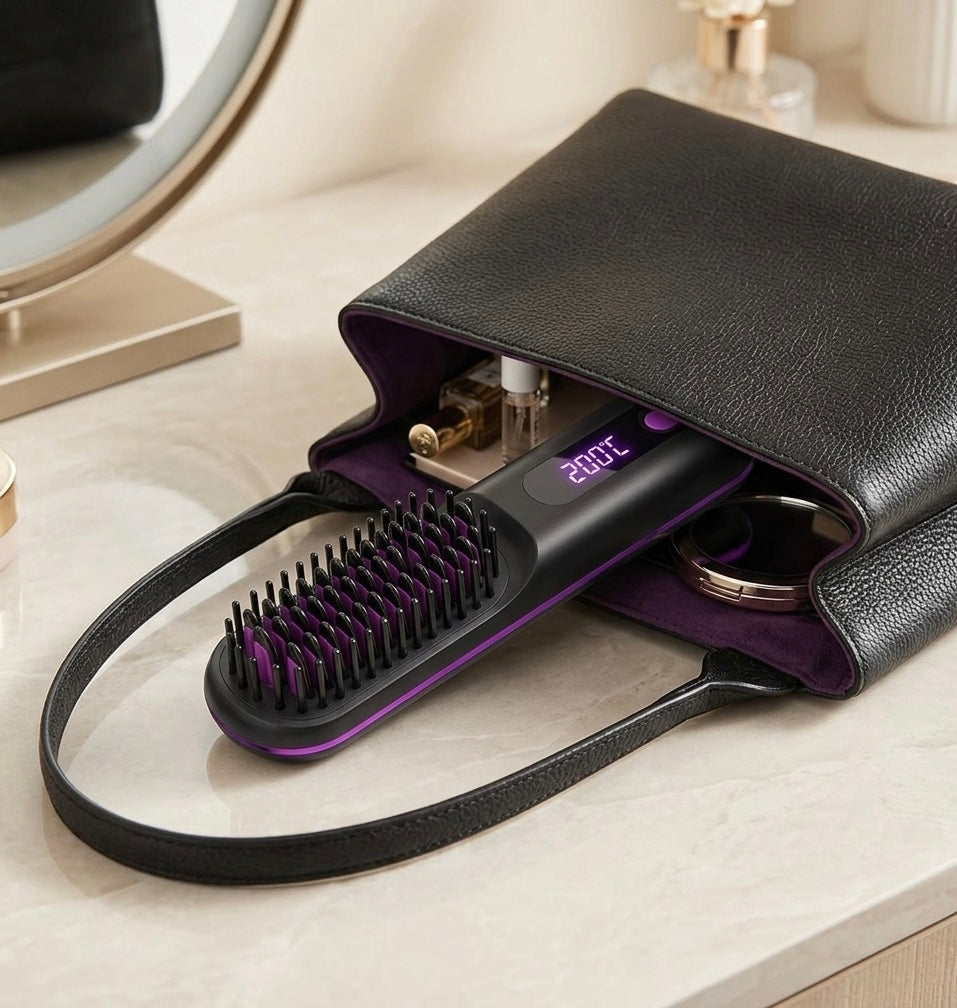 The Beau's Premium Portable Cordless Hair Straightener Brush