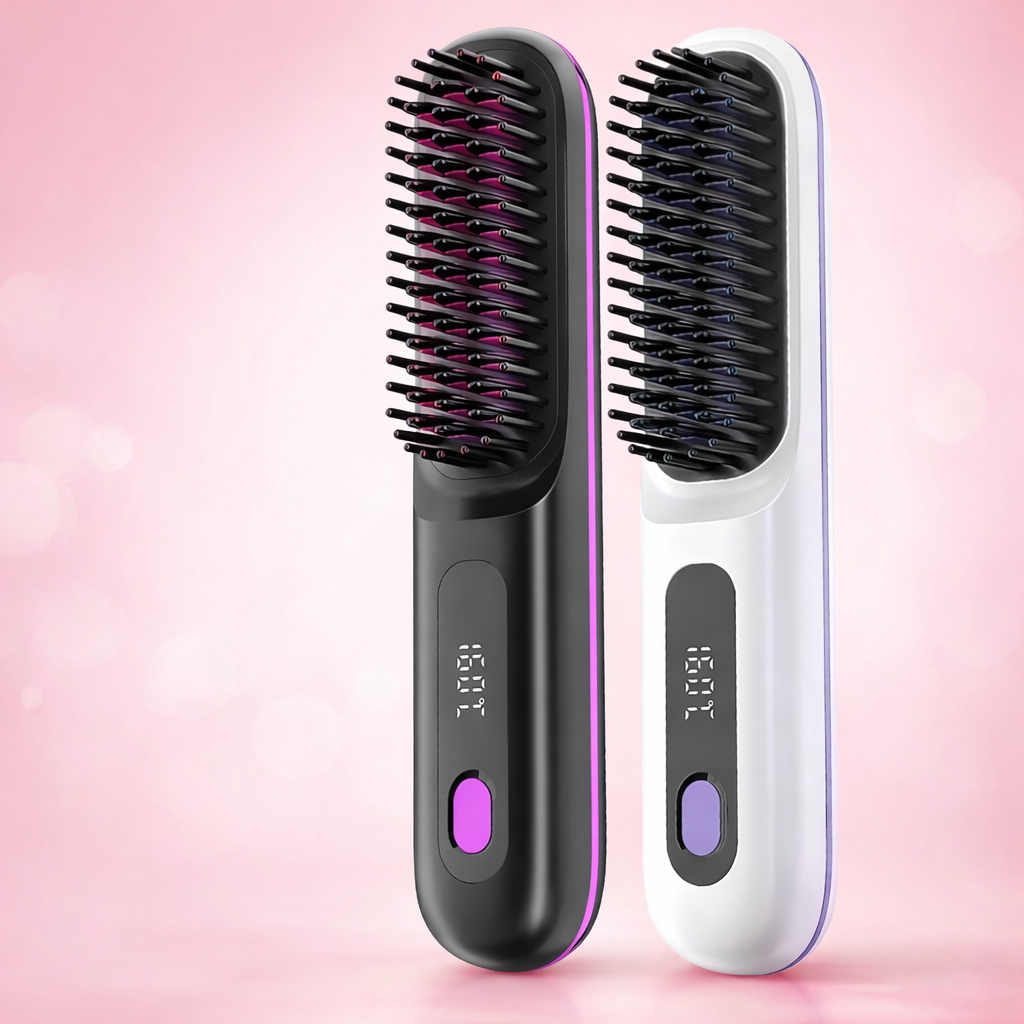 The Beau's Premium Portable Cordless Hair Straightener Brush